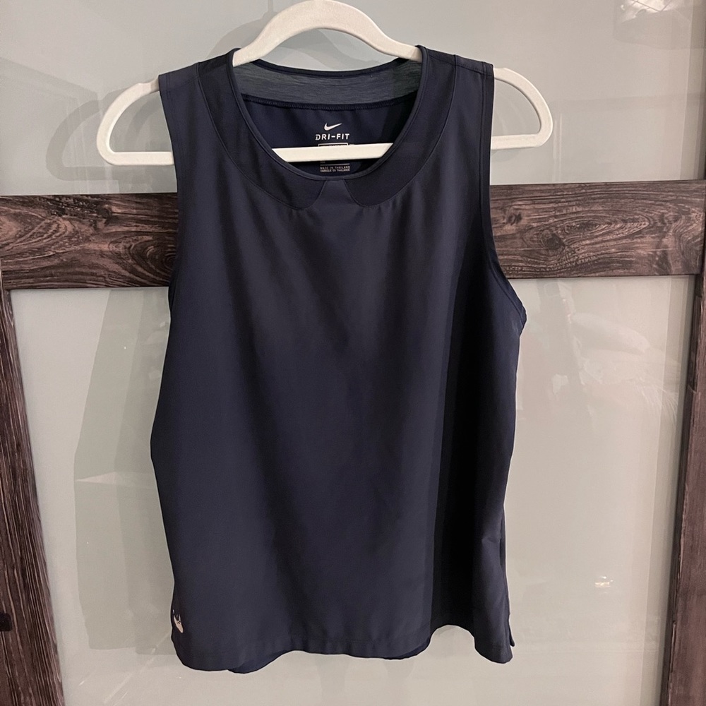 Nike Womens Pro Dri Fit Solid Navy Tank Top Size Medium
